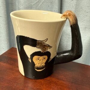 Pier 1 Imports Monkey Mug 3D Hand Painted Cup